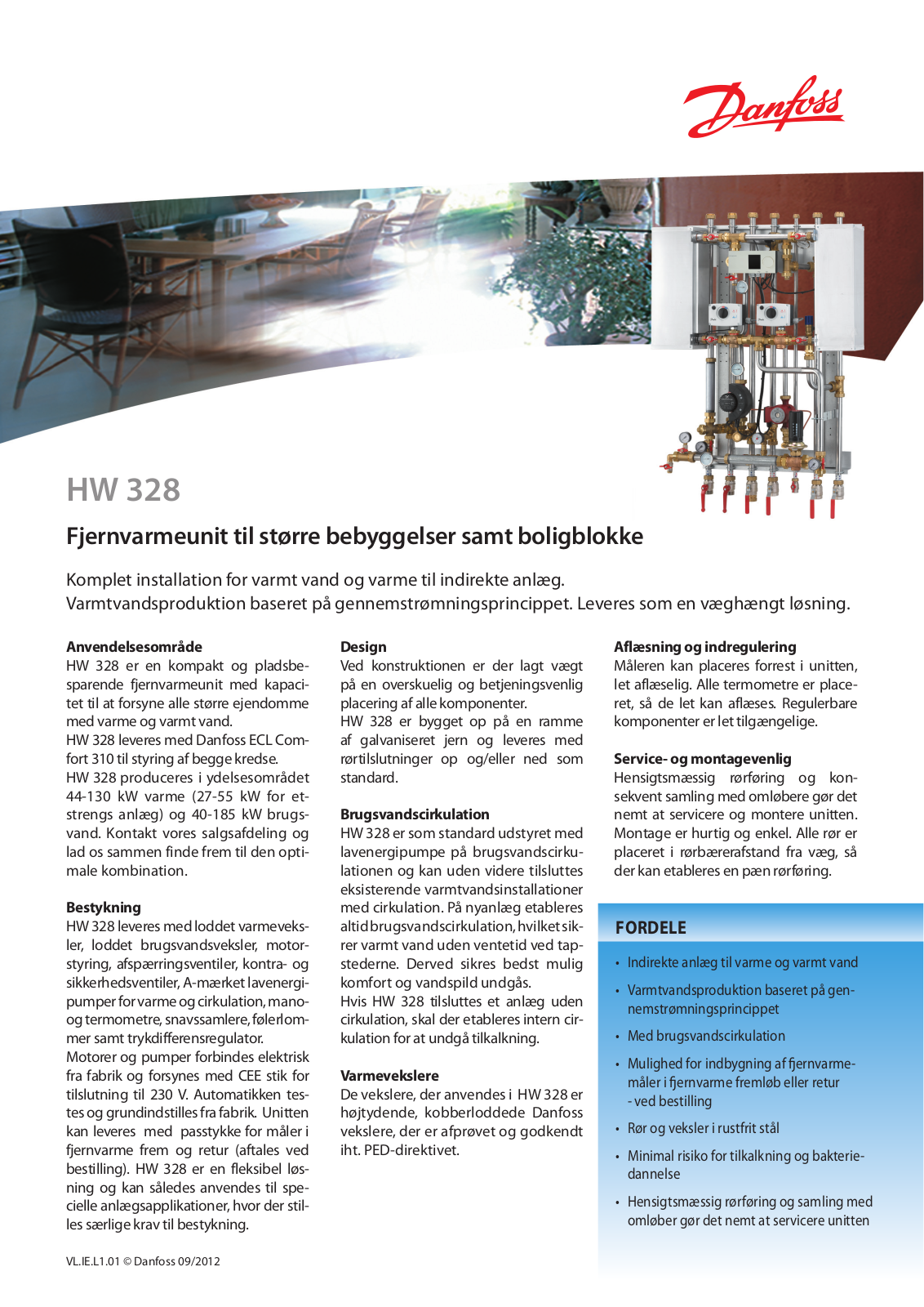 Danfoss HW 328 Fact sheet