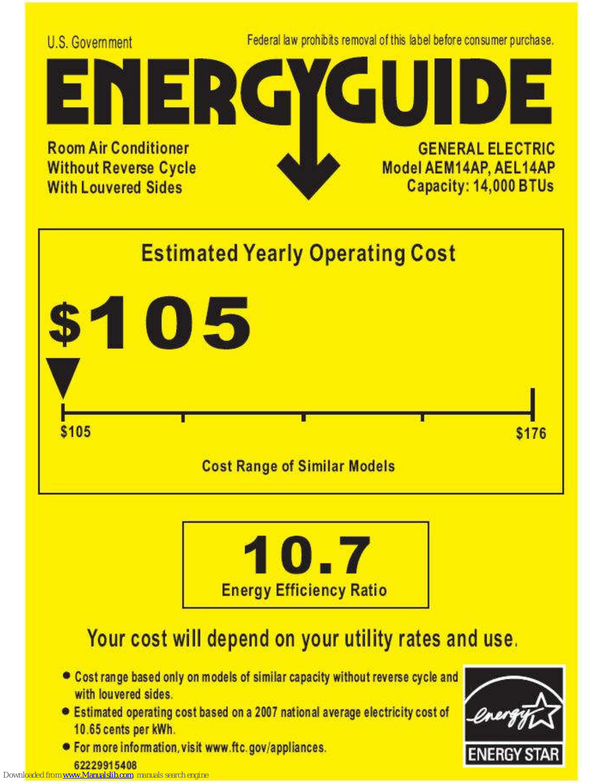 GE AEL14AP, AEM14AP Energy Manual