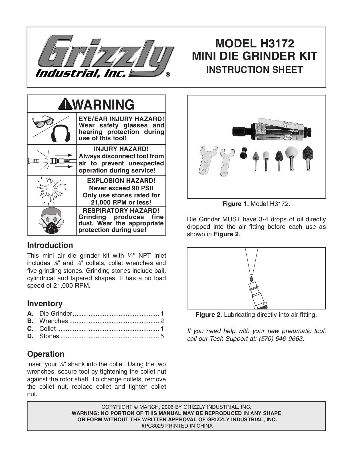 Grizzly H3172 User Manual