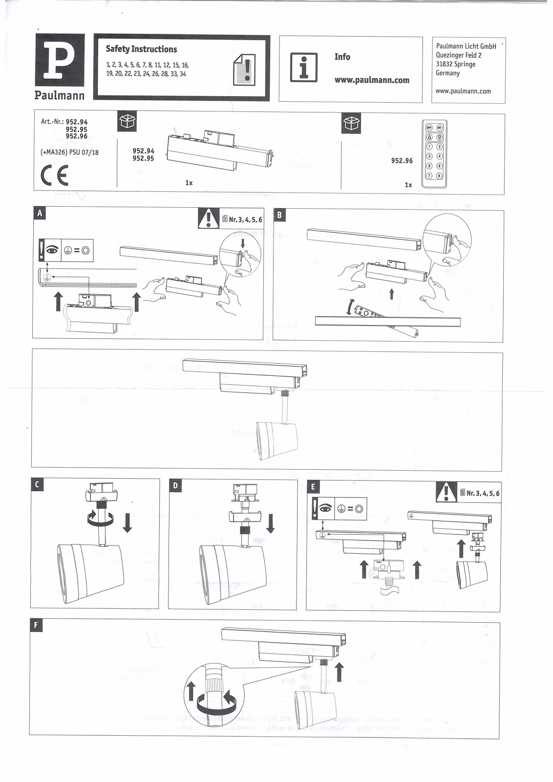 Paulmann 952.94 operation manual - ManualMachine.com