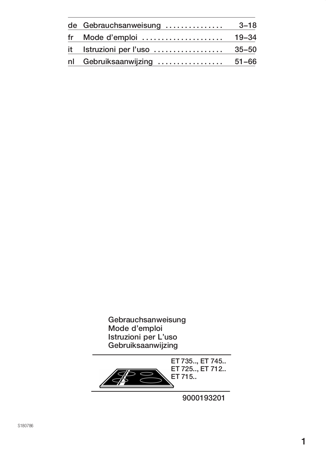 SIEMENS ET725501E User Manual