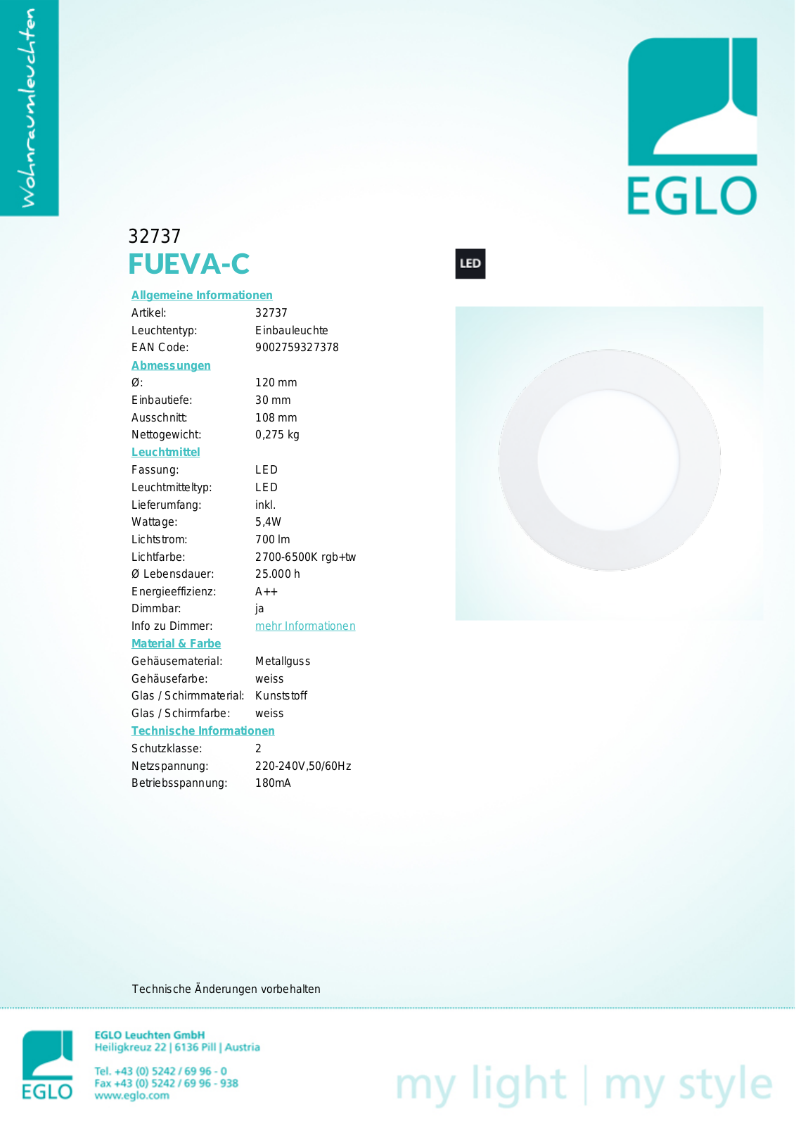 Eglo 32737 Service Manual