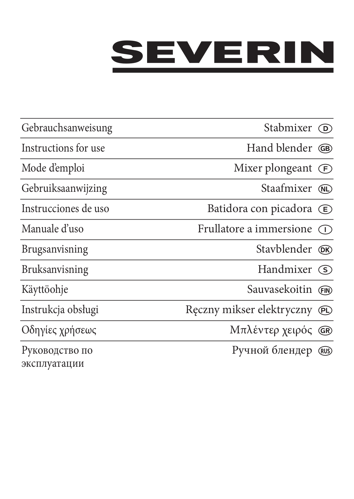 Severin SM 3727 User Manual