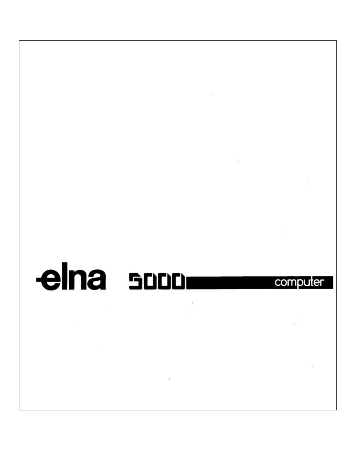 ELNA 5000 User Manual