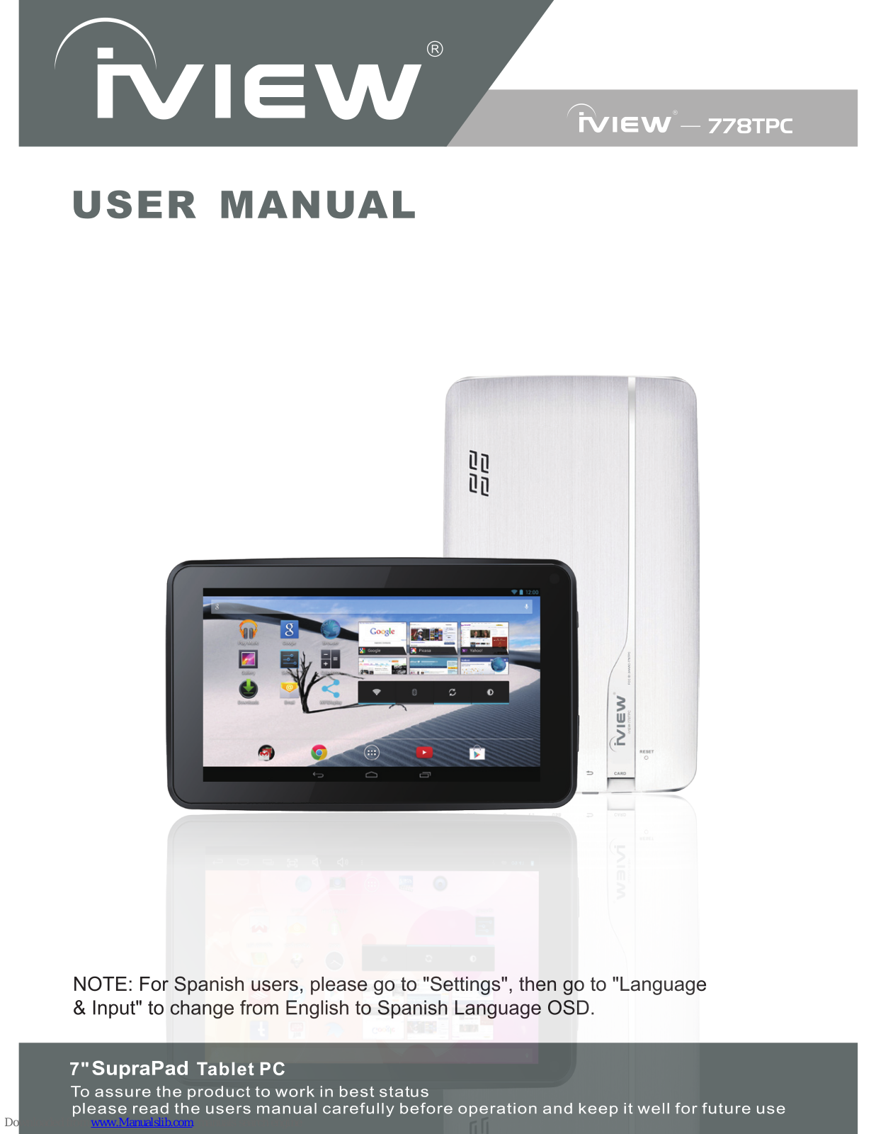 IVIEW SupraPad 778TPC User Manual