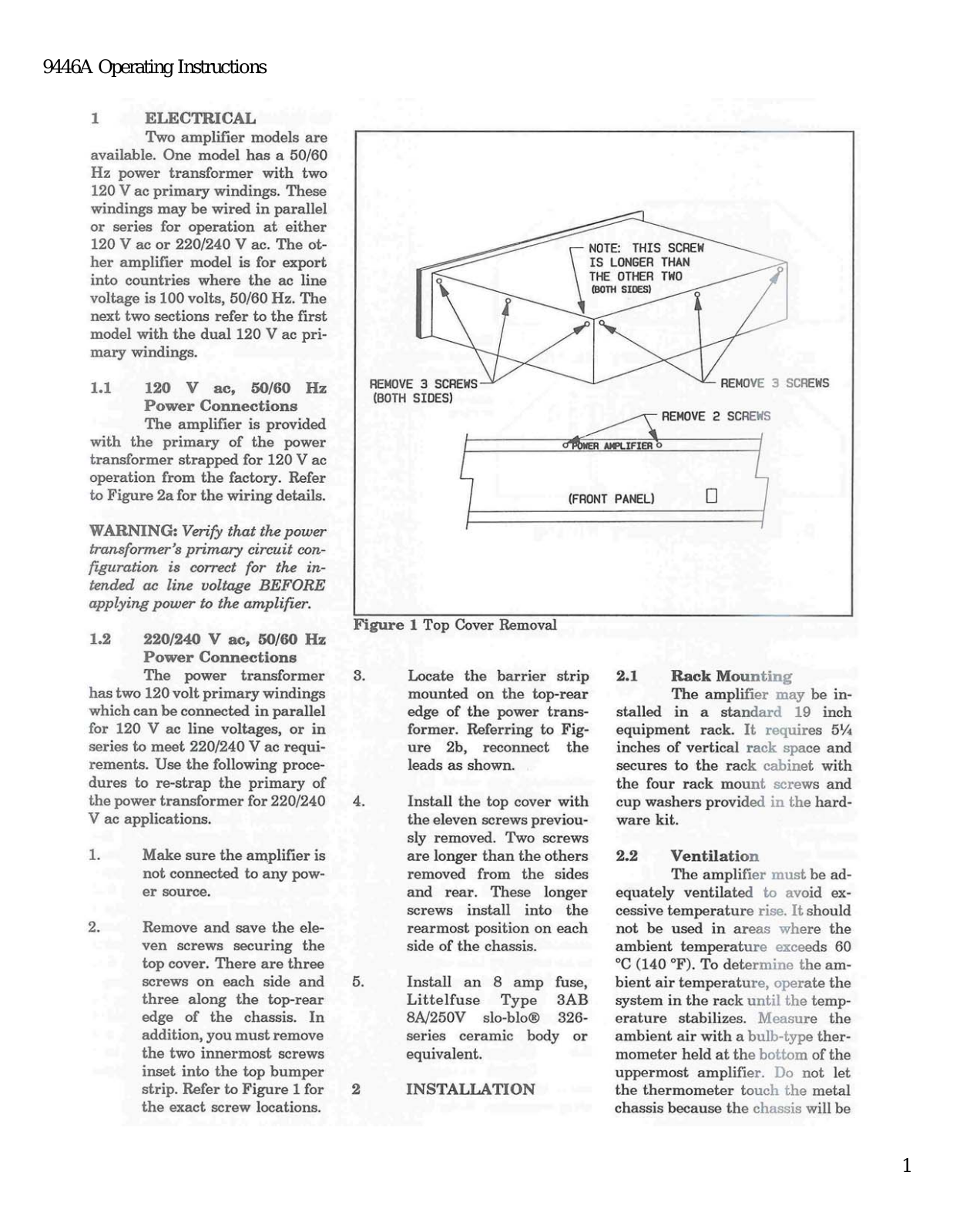 Altec lansing 9446A User Manual