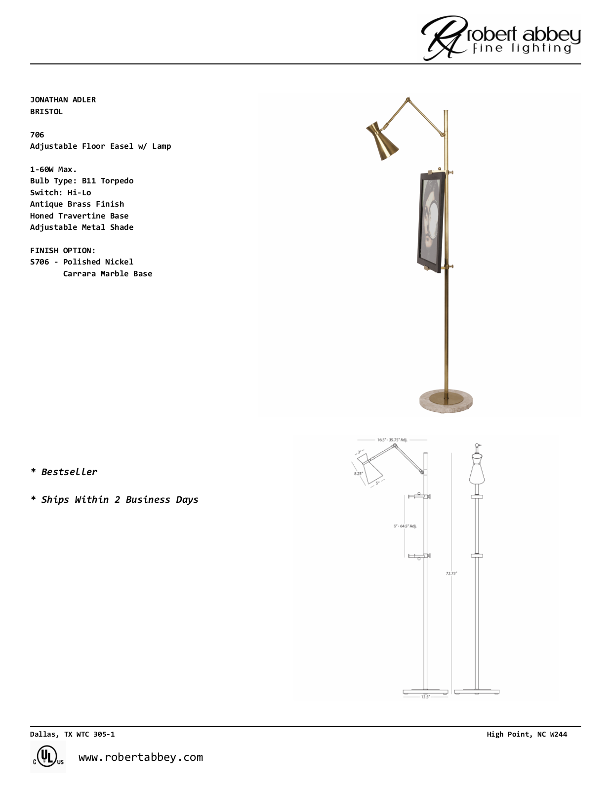 Jonathan Adler XJA1246 Specifications - ManualMachine.com