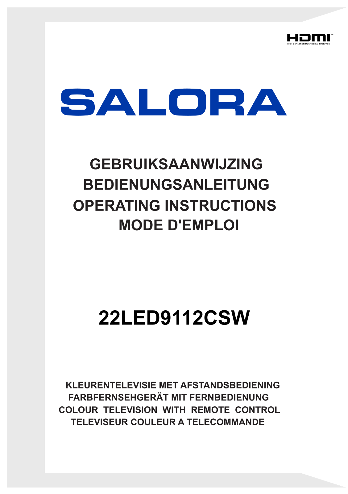 Salora 22LED9112CSW User Manual