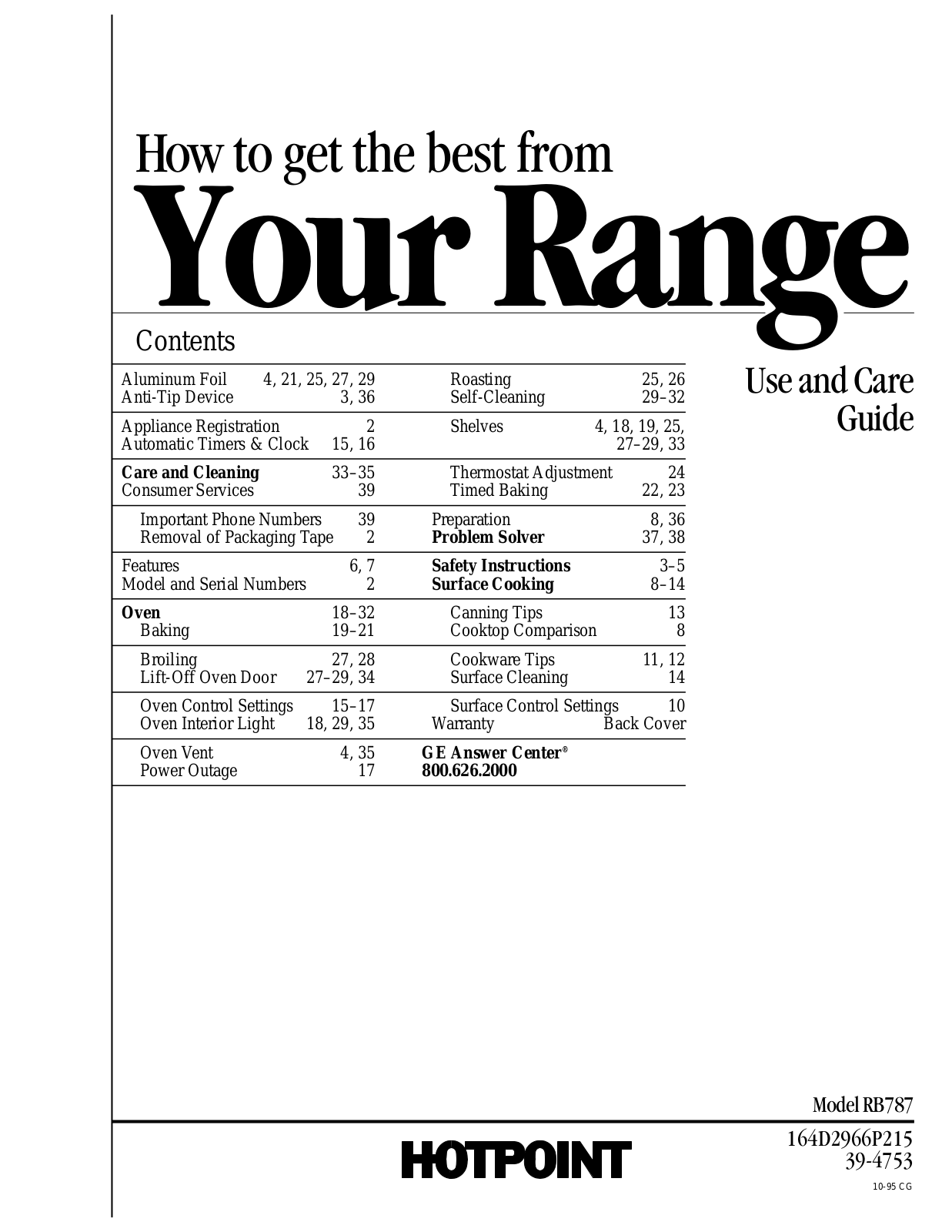 GE RB787 User Manual