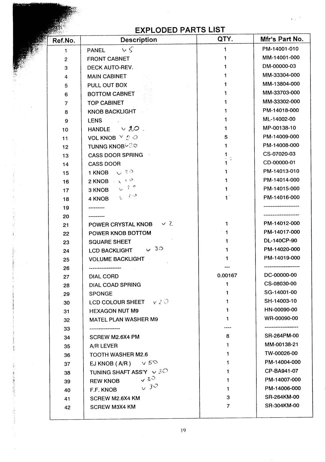 Vitek VT-3605 Exploded Parts List