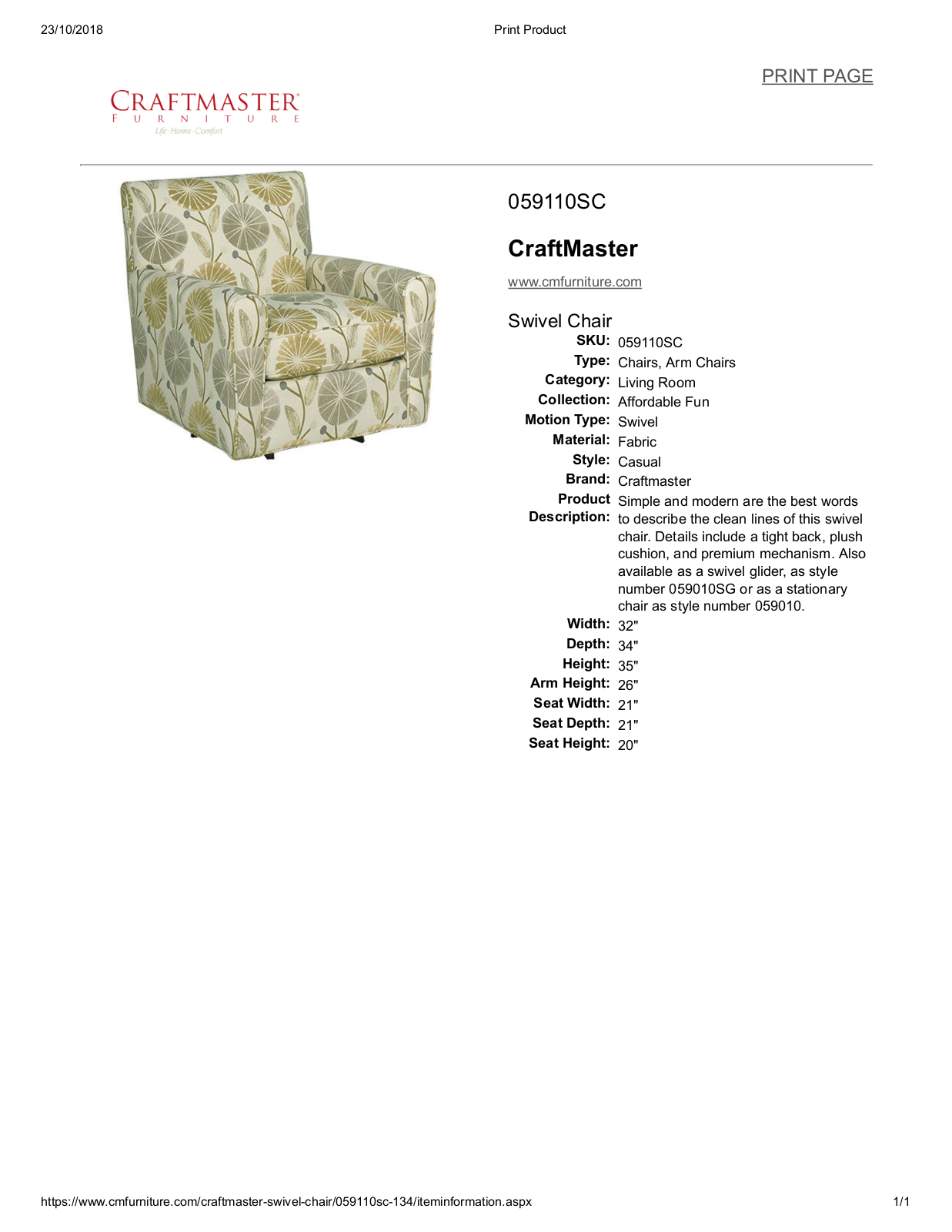 Craftmaster CAE10068 Specifications - ManualMachine.com