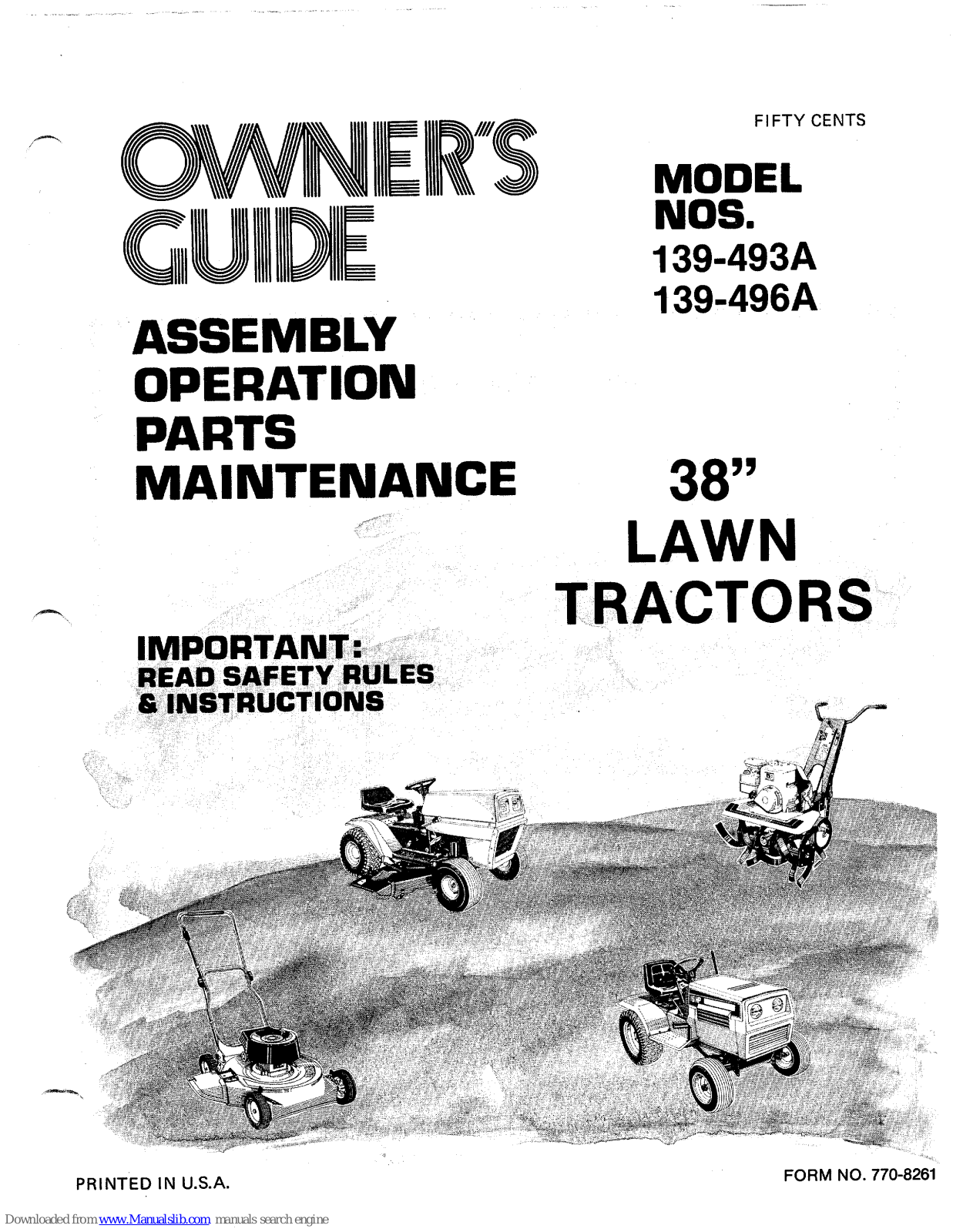 MTD 139-493A, 139-496A Owner's Manual