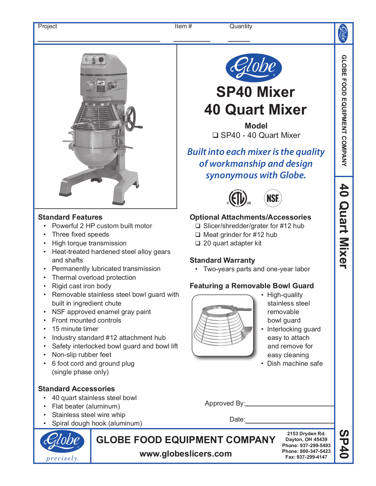 Globe SP40 User Manual