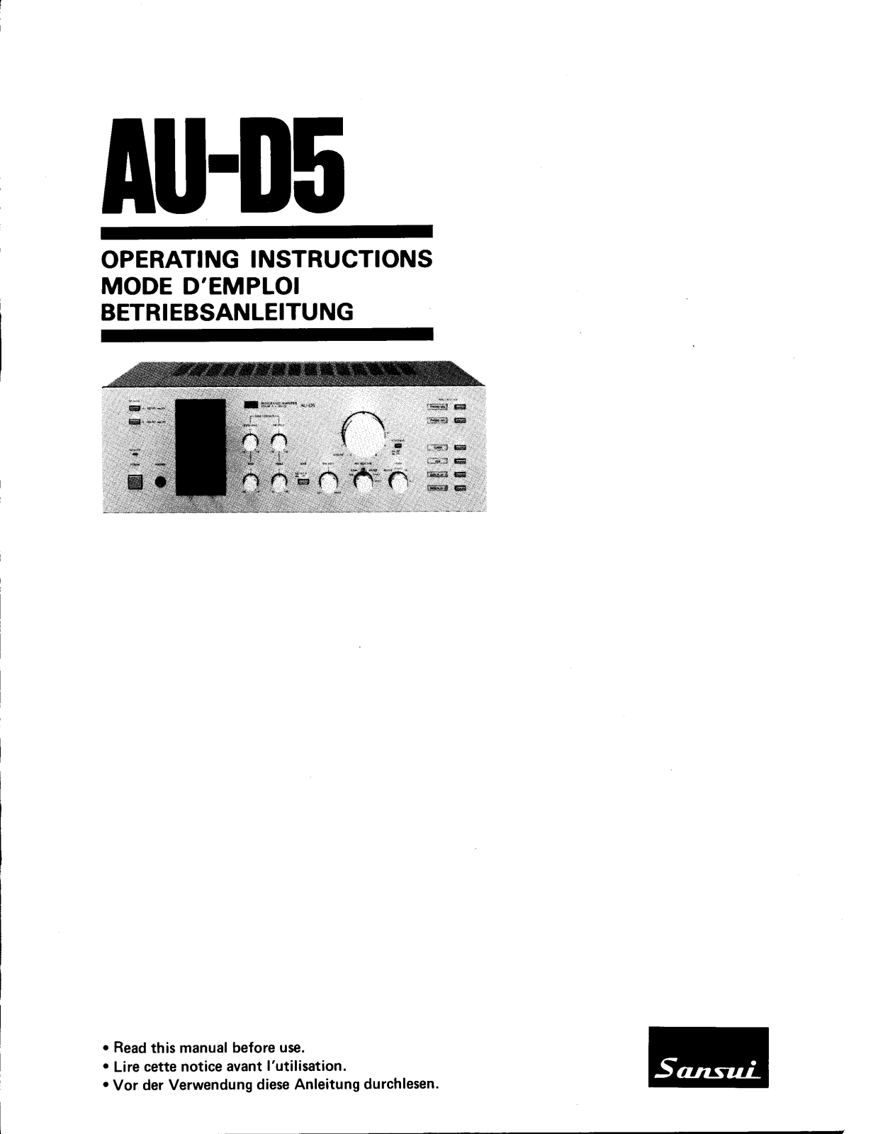 Sansui AU-D5 Owners Manual