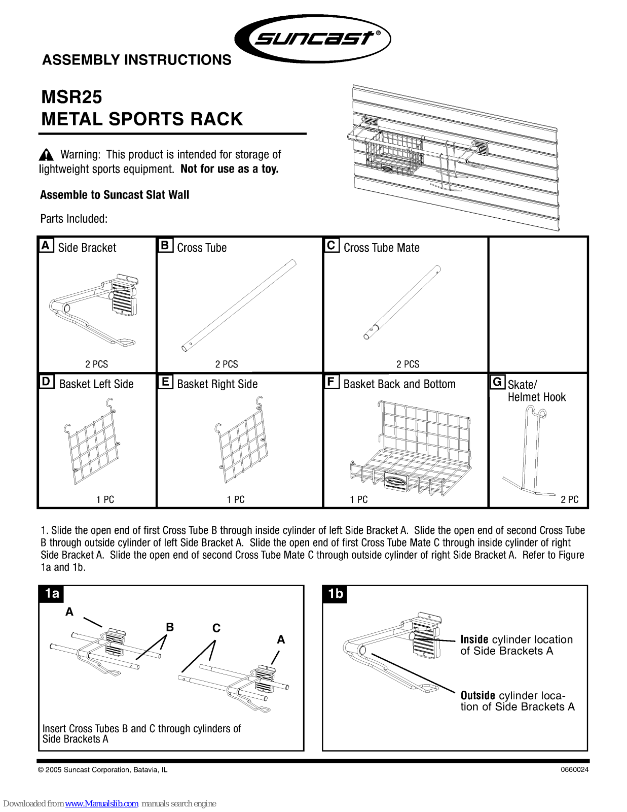 Suncast MSR25 Assembly Instructions Manual - ManualMachine.com