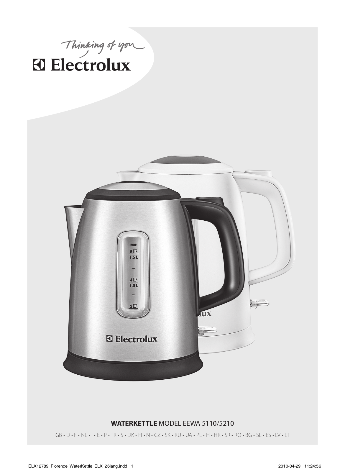 Electrolux EEWA5210 User Manual