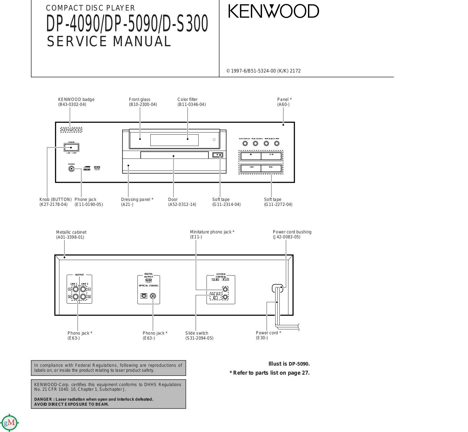 Kenwood DS-300, DP-4090, DP-5090 Service manual