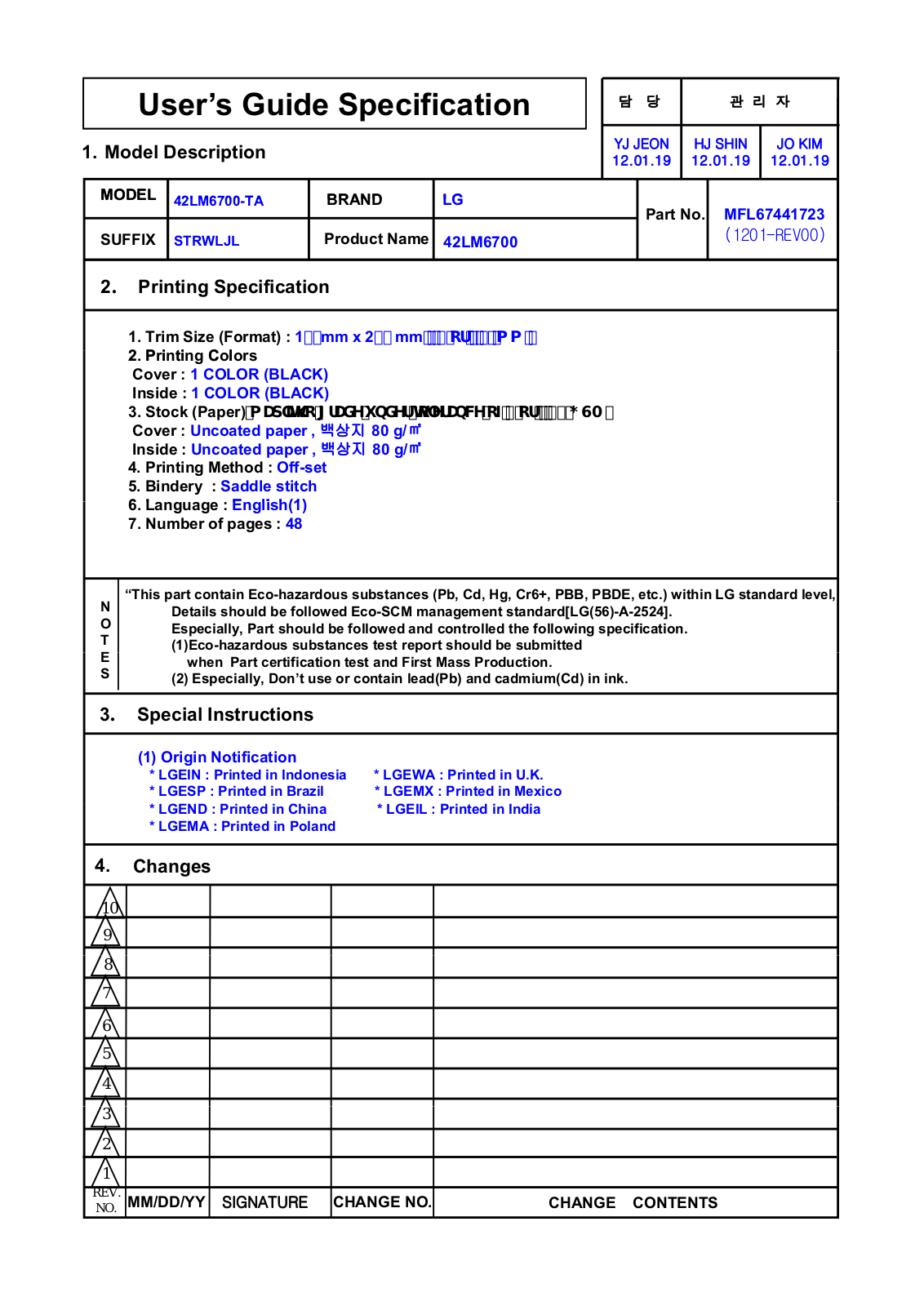 LG 47LM6700-TA, 32LM6200 Owner’s Manual