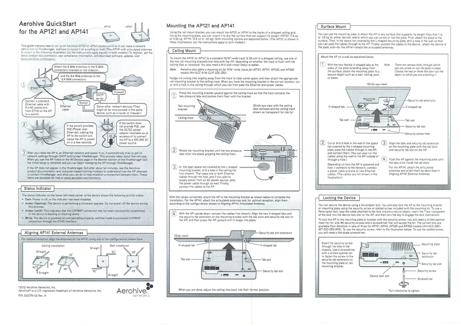 Aerohive Networks HIVEAP1X1 Users Manual