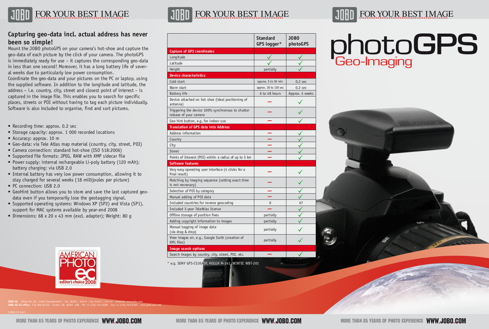 JOBO PhotoGPS Camera User Manual