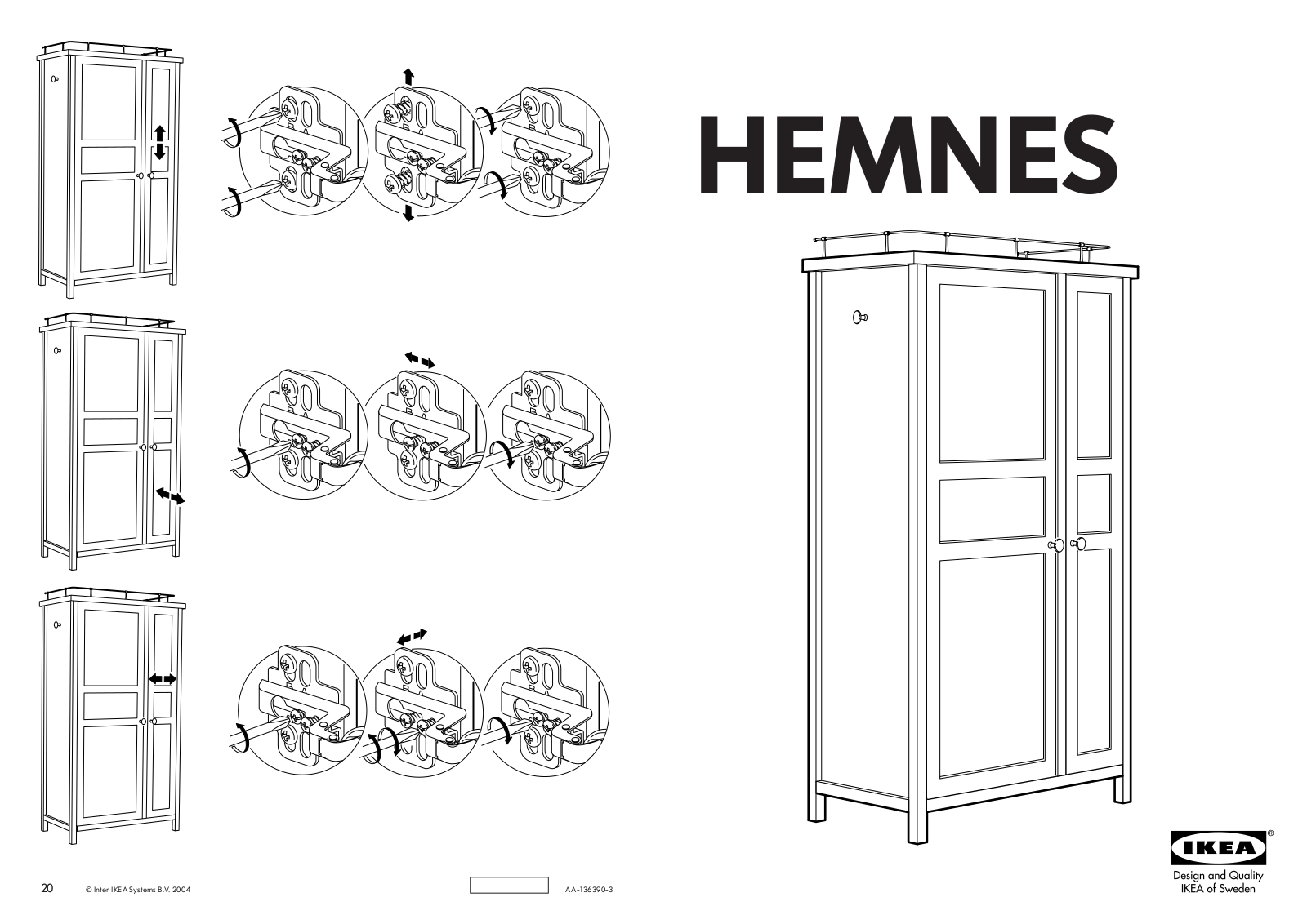 IKEA HEMNES WARDROBE Assembly Instruction