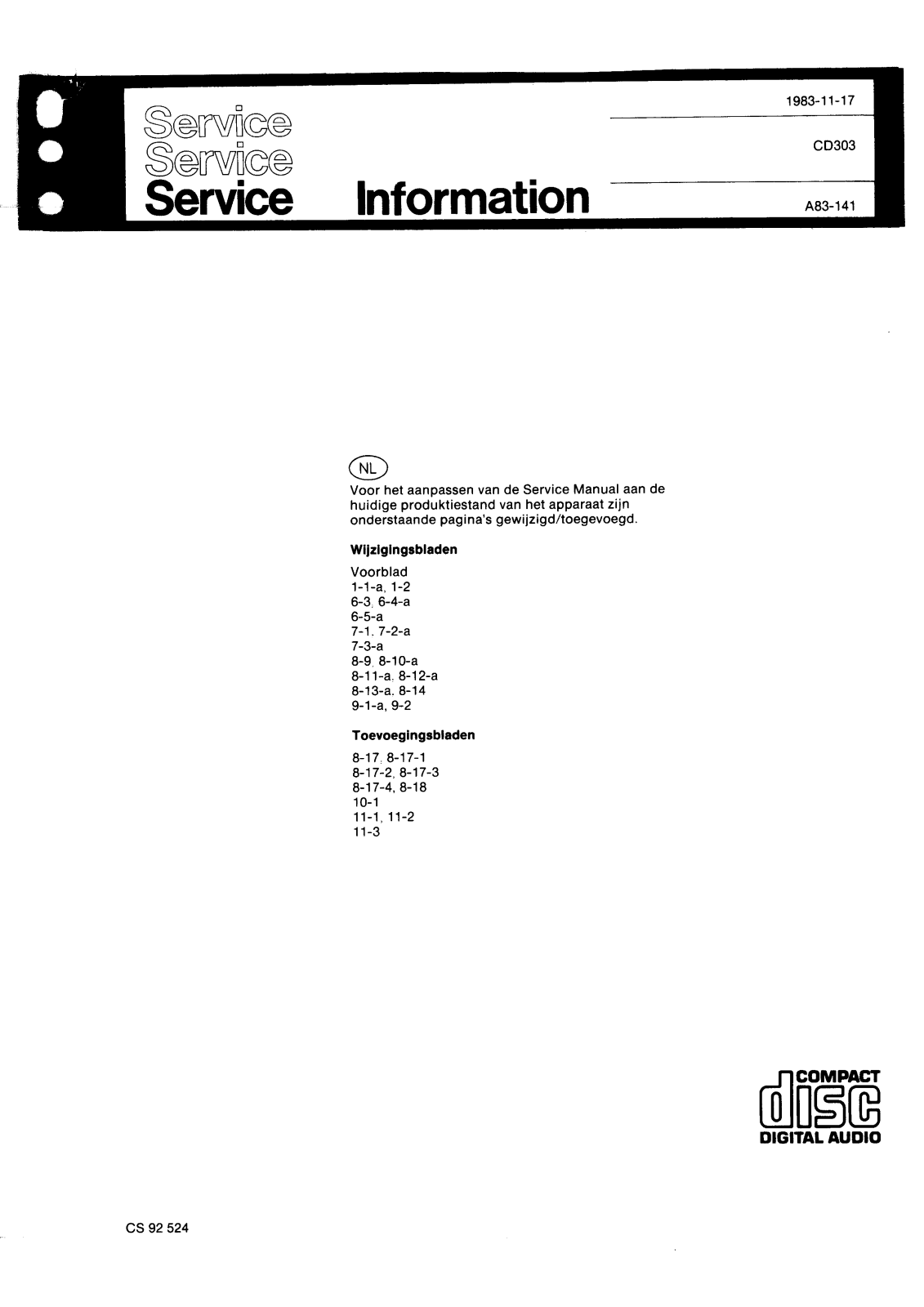 Philips CD303 Service manual