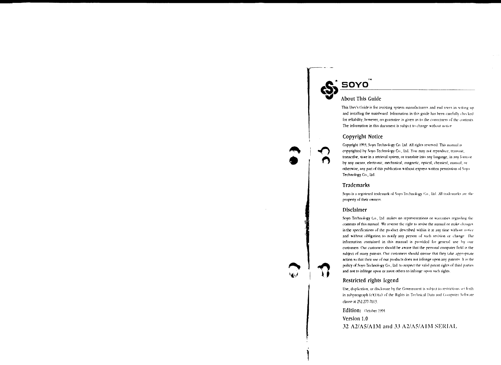 Soyo SY-032A, SY-033A User Manual - ManualMachine.com
