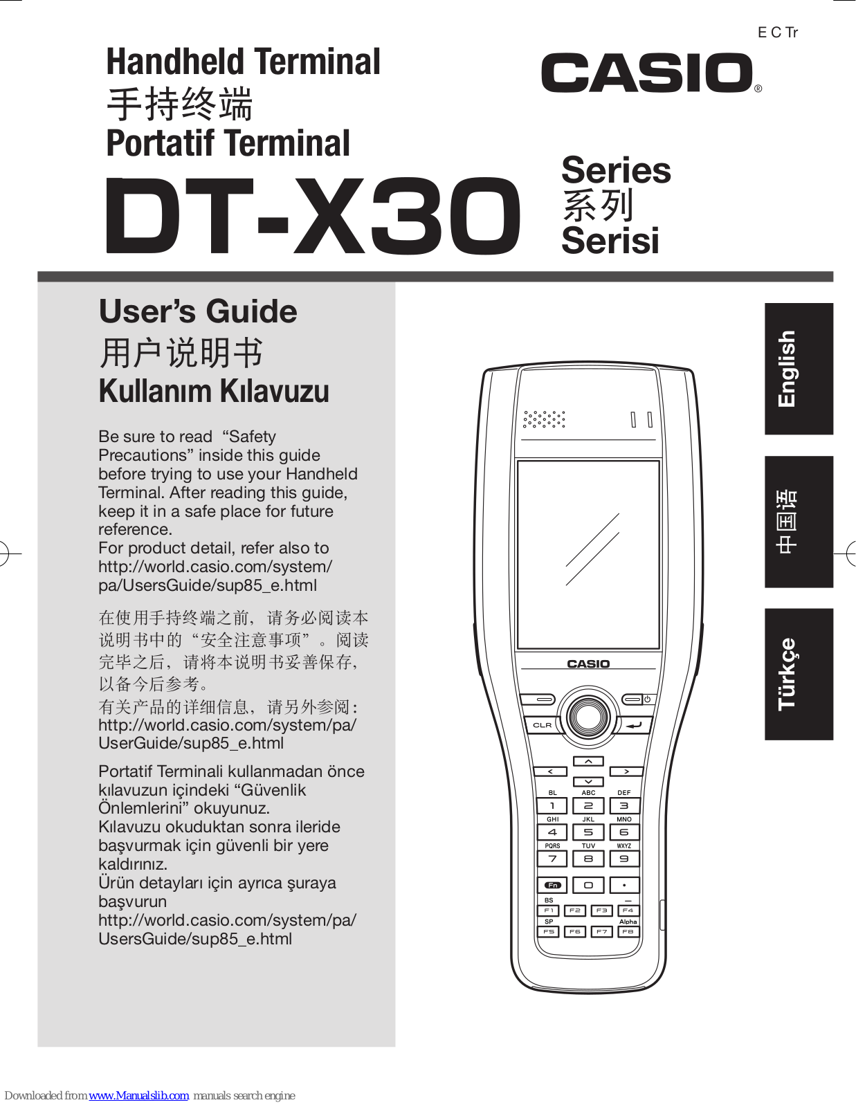 Casio DT-X30G, DT-X30GR, DT-X30E, DT-X30R User Manual