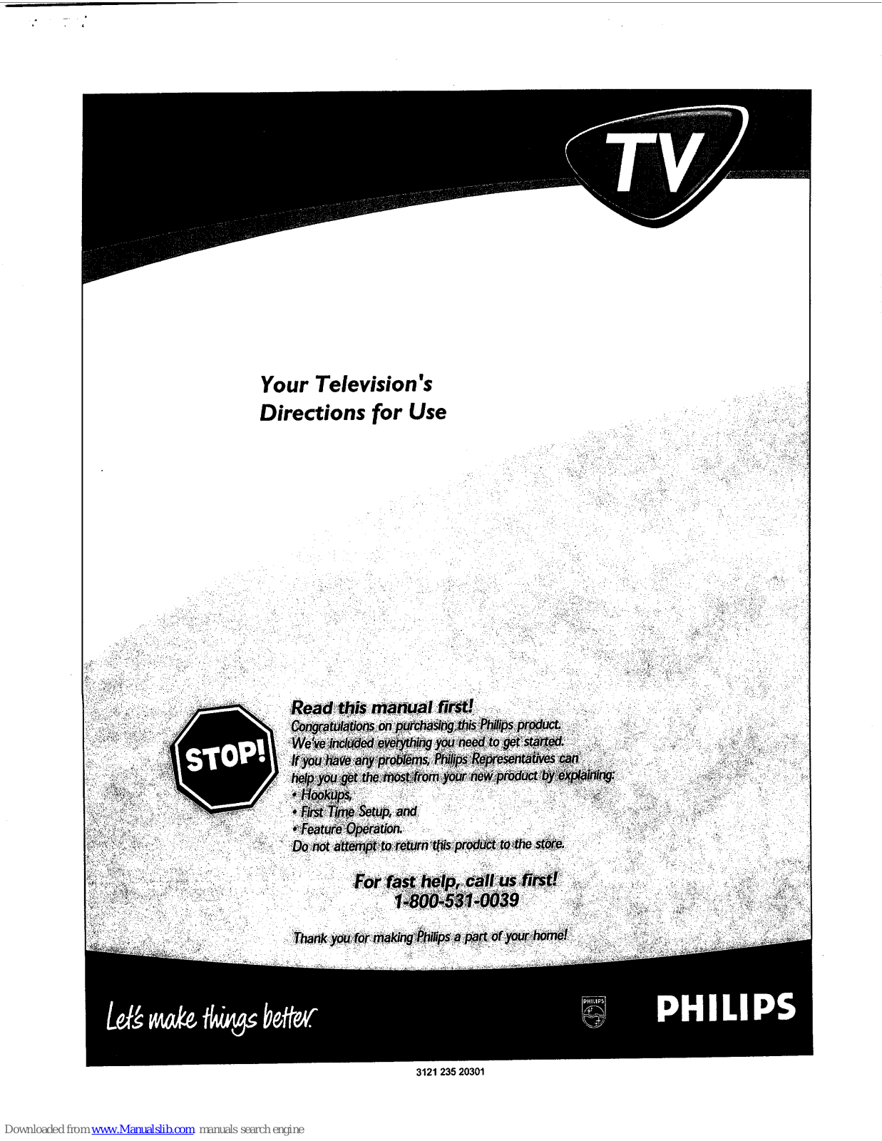 Philips 26LL5001/21, 26LL500, 25-STEREO CTV W-REMOTE CONT-PEWTER-26LL500, 26LL5001 Directions For Use Manual