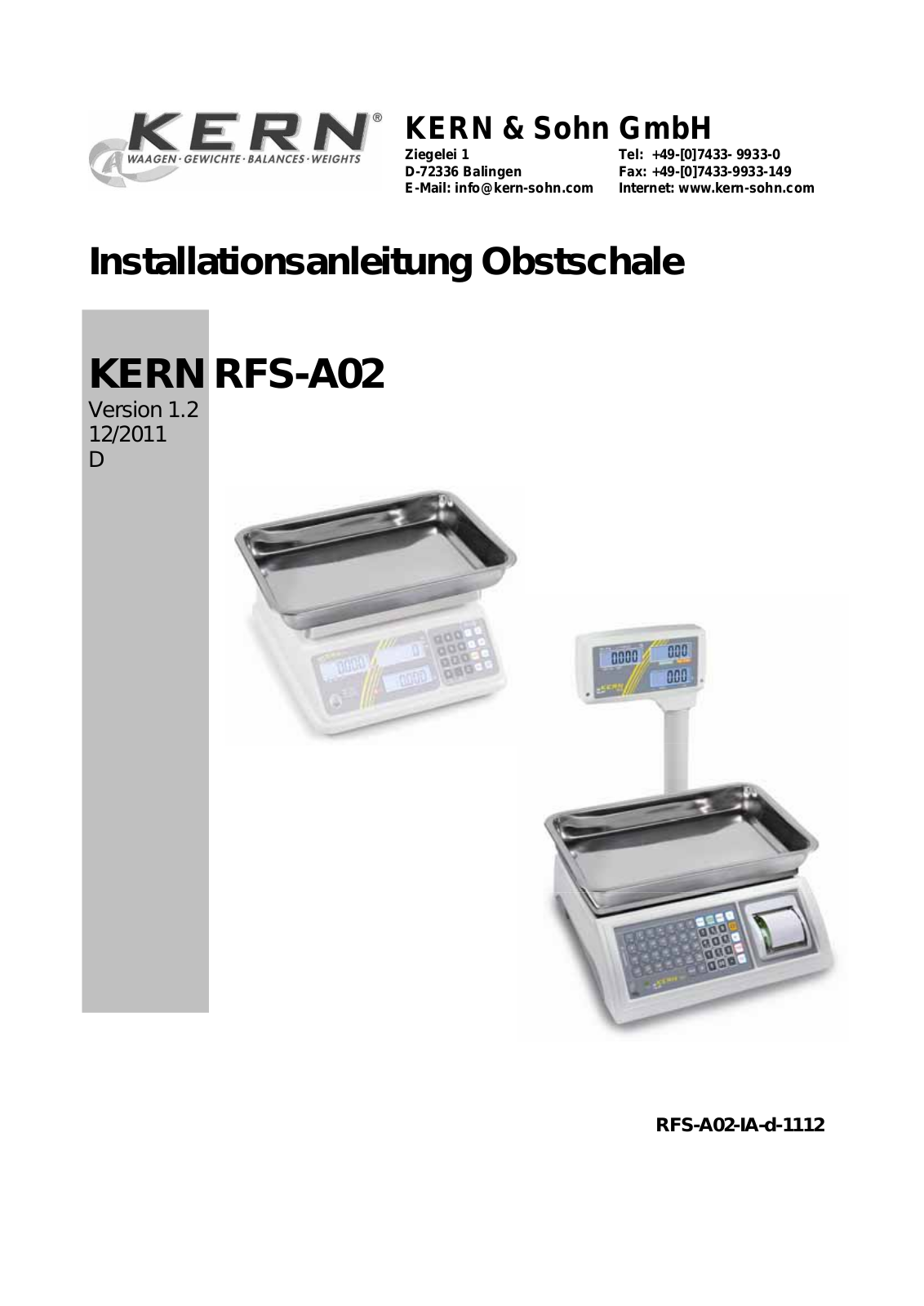 Kern RFS-A02 User guide