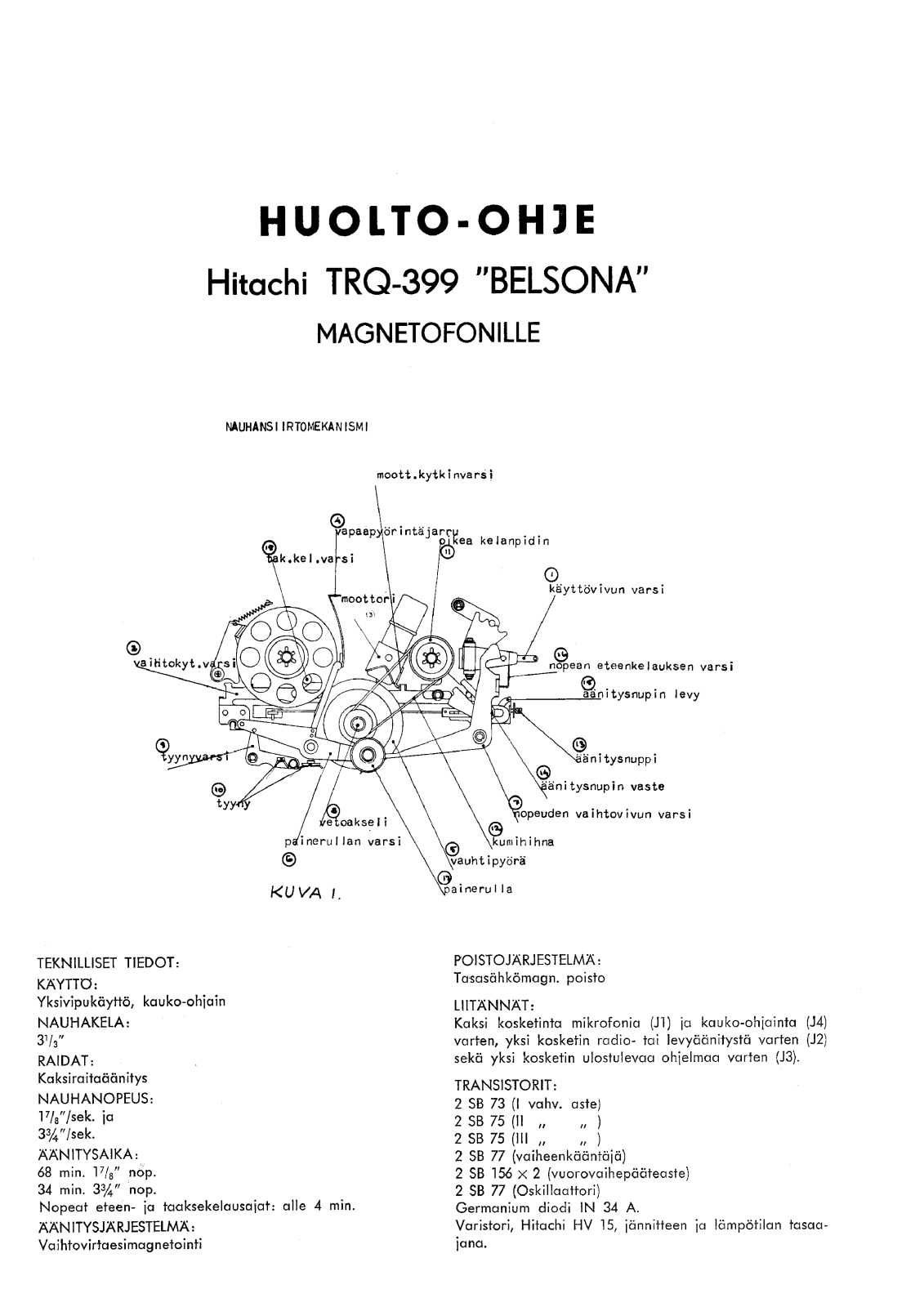 Hitachi TRQ-399 Service Manual