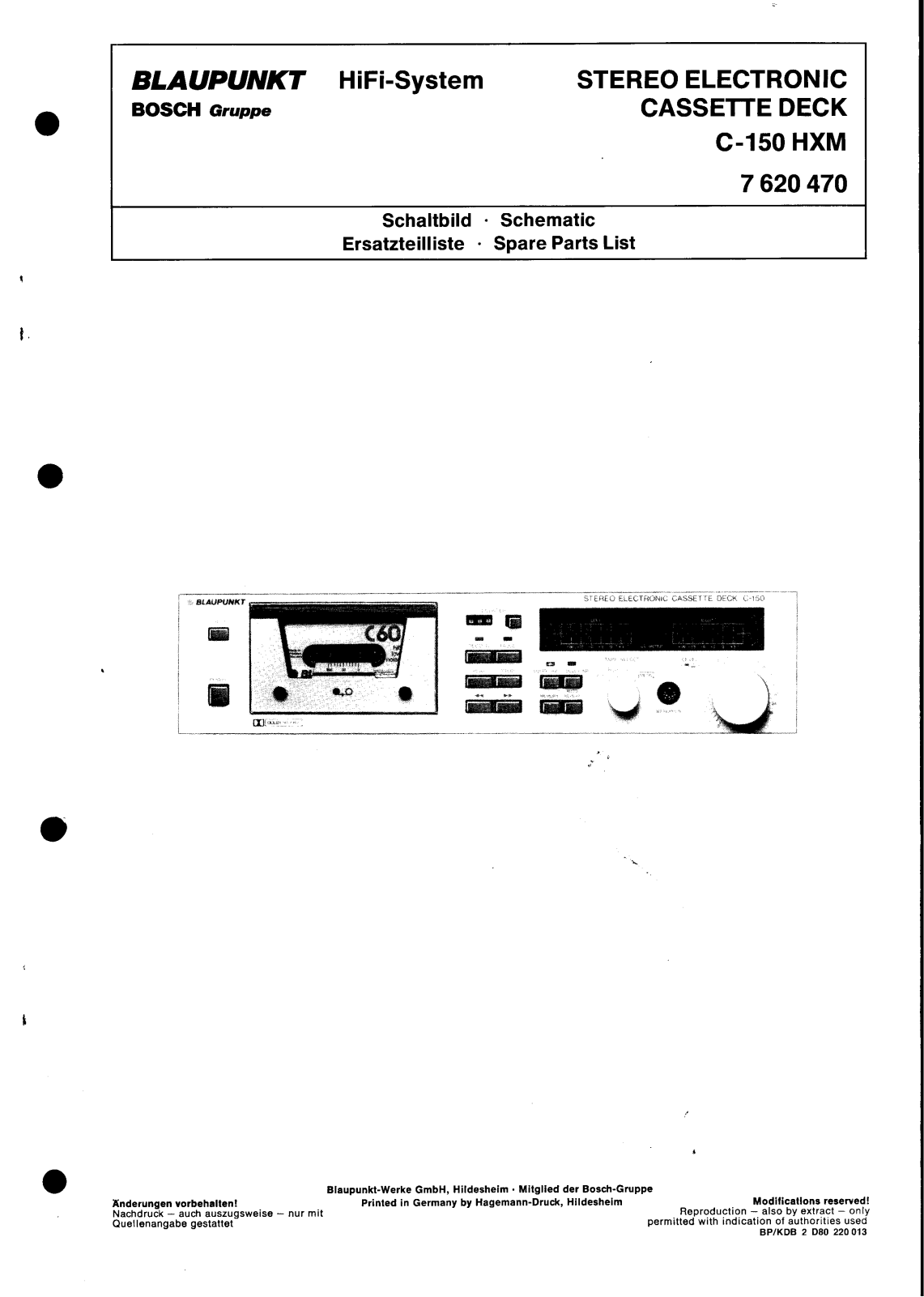 Blaupunkt C-150-HXM Service manual