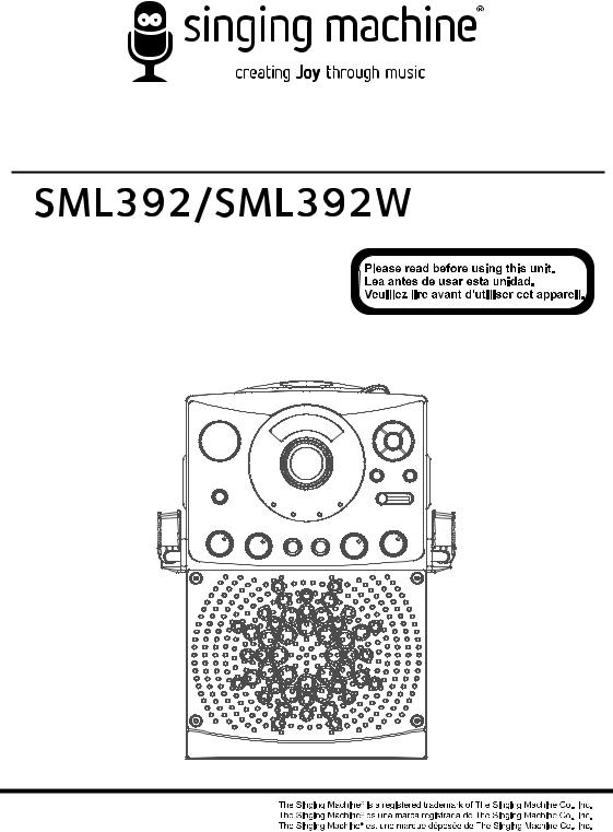 Singing Machine SML392W, SML392 User Manual