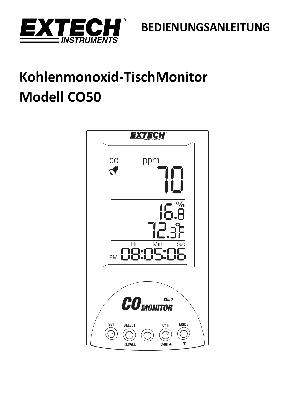 Extech CO50 User Manual