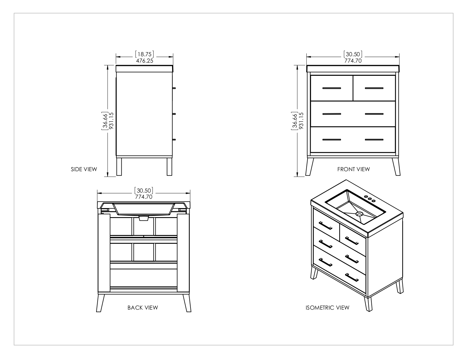 Foundstone™ W002981114 Dimensions - ManualMachine.com