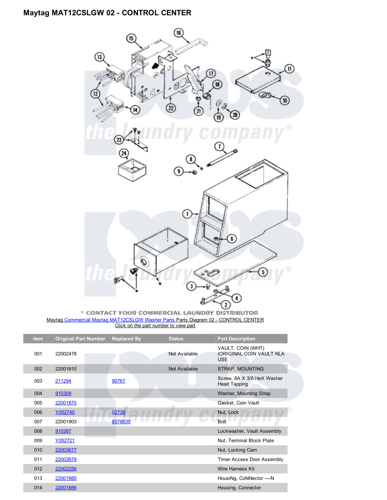 Maytag MAT12CSLGW Parts Diagram