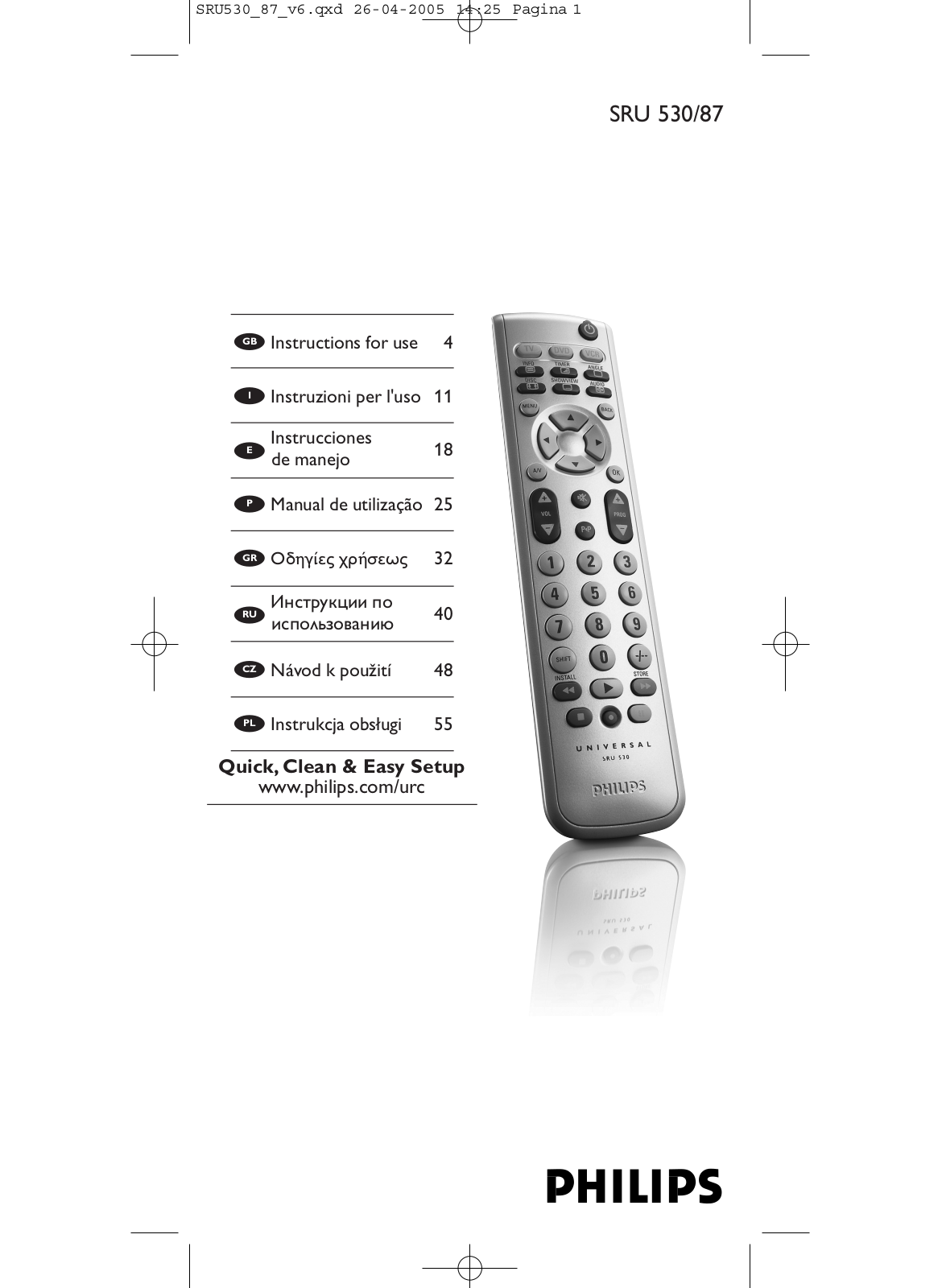 Philips SRU530 User Manual