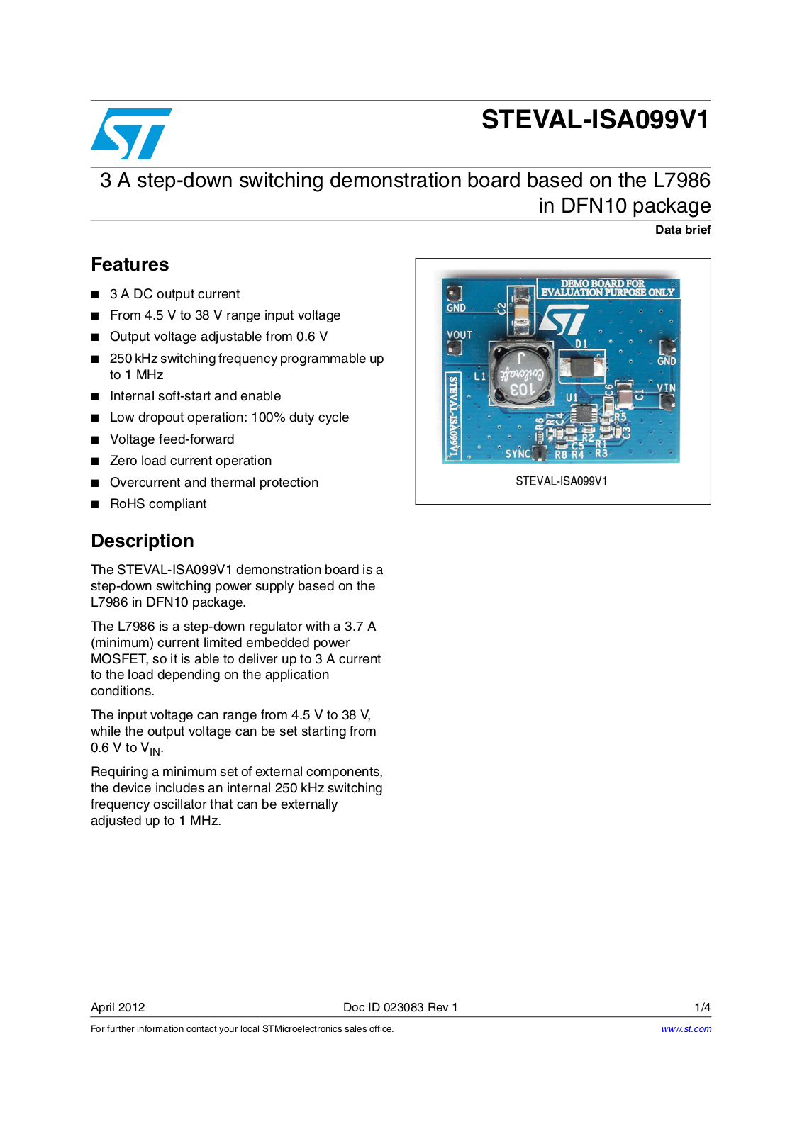 ST ISA099V1 User Manual