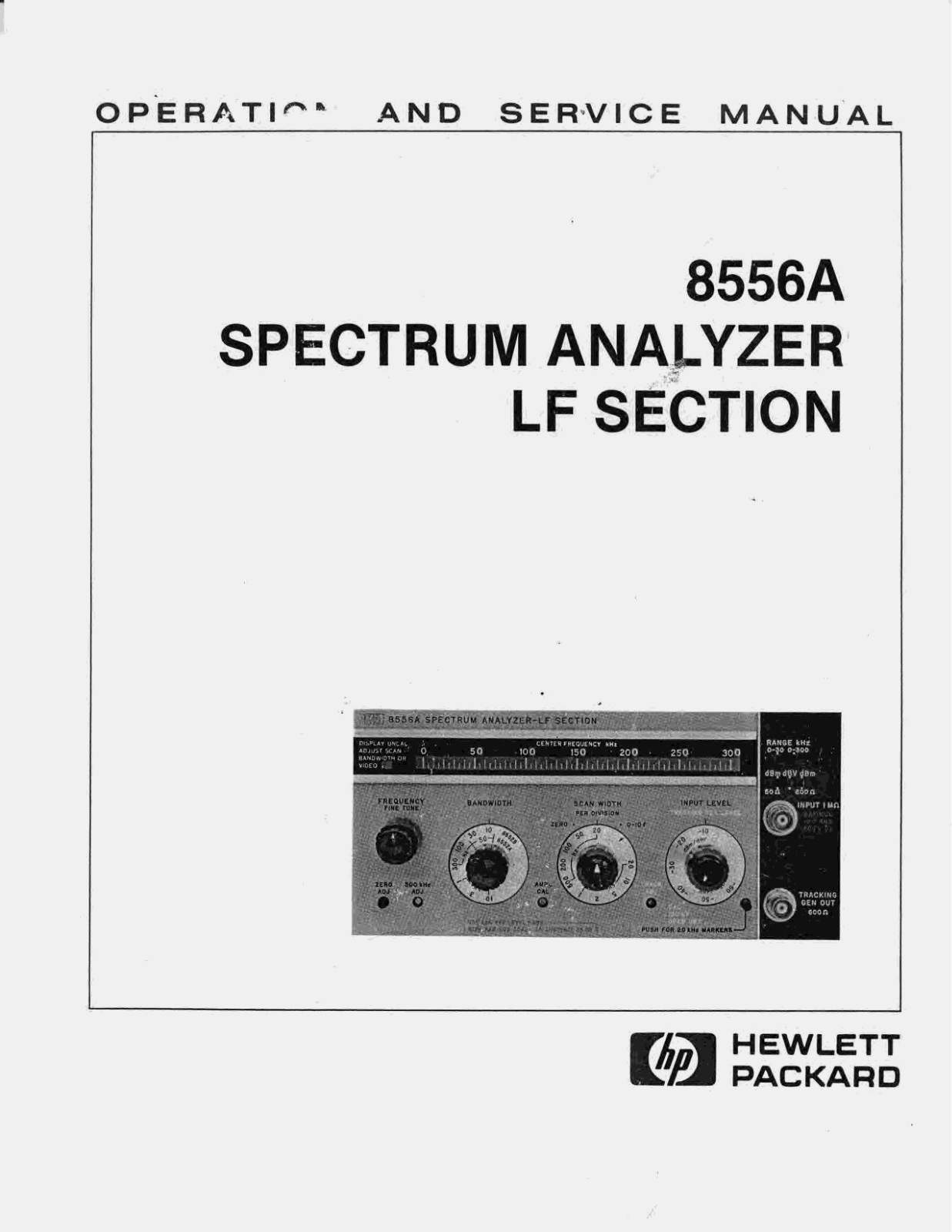 HP 8556A Service manual