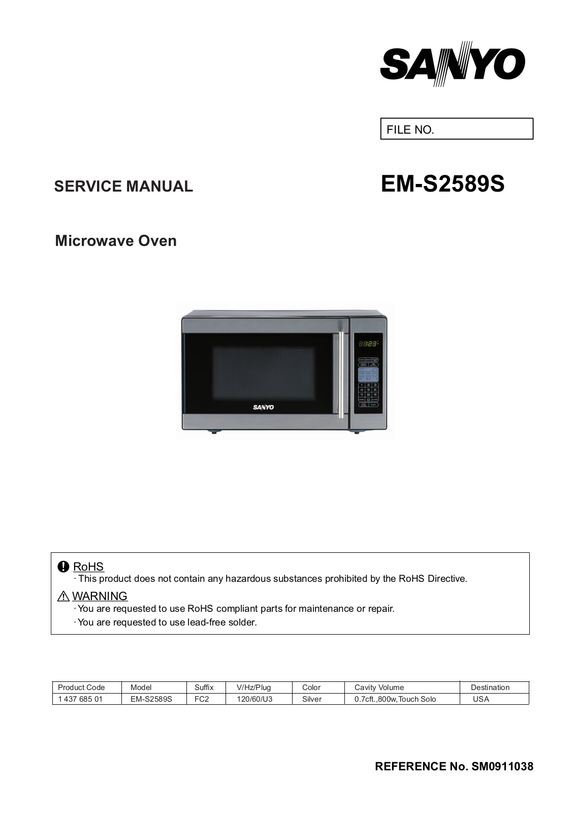 Sanyo EMS2589S Schematic