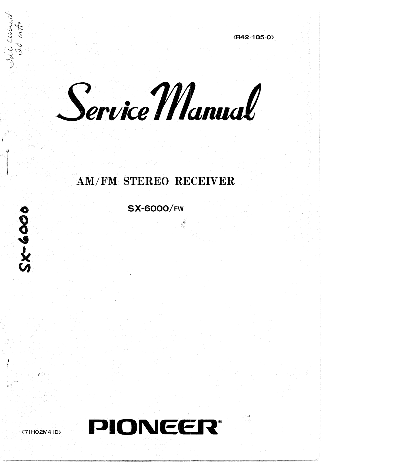 Pioneer SX-6000 Service manual