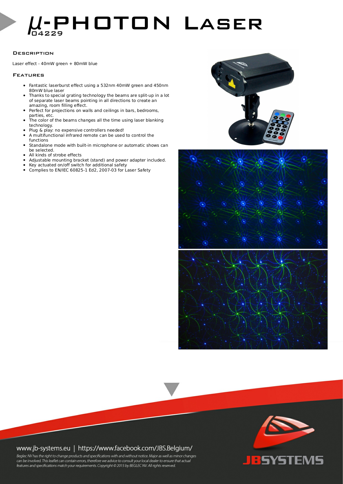 JB Systems µ-Photon Laser User Manual