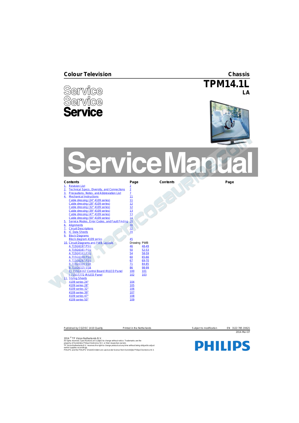 Philips TPM14.1L Service Manual