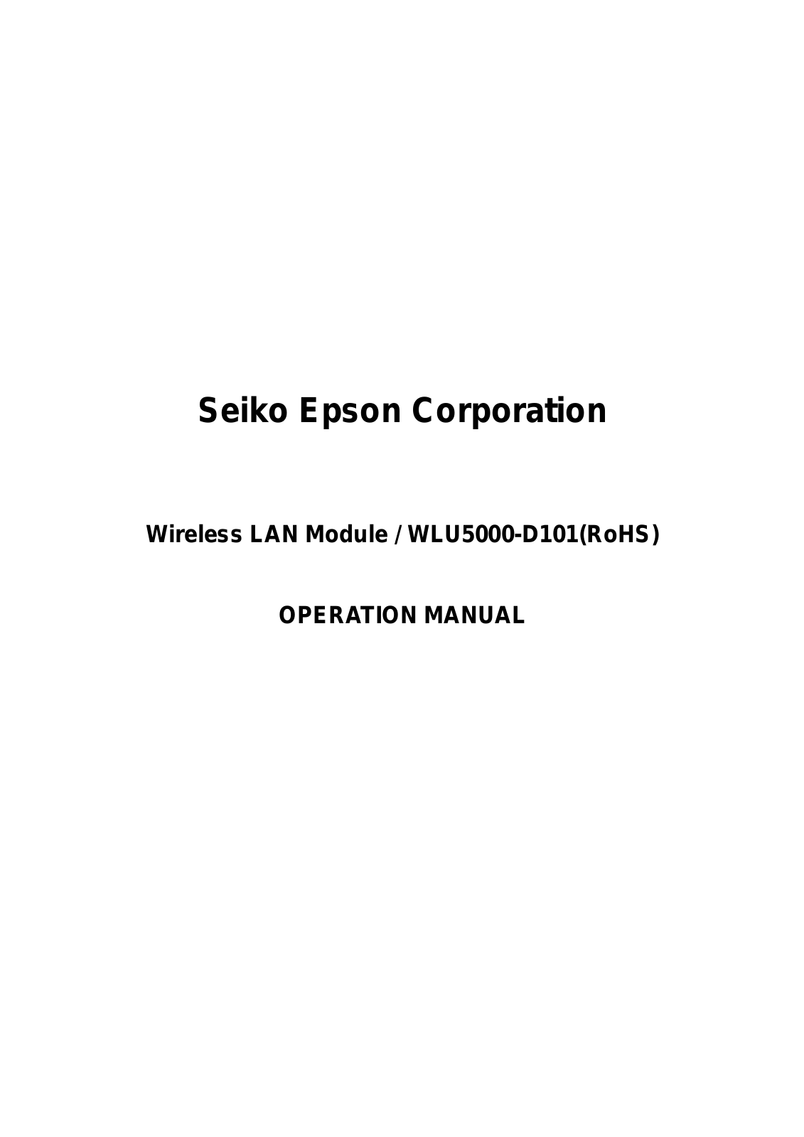 Seiko Epson AE-WLU5000 Users Manual