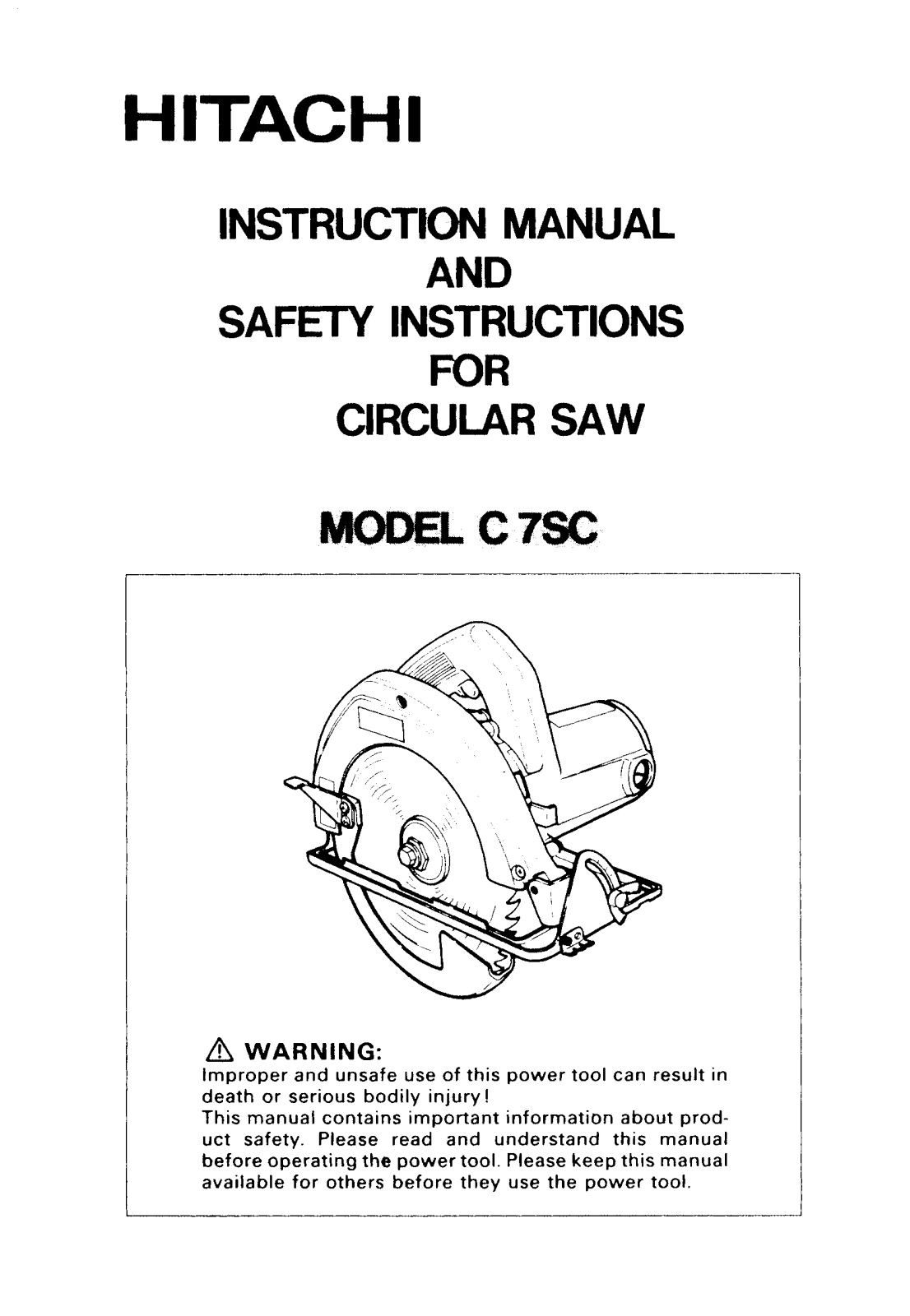 Hitachi C7SC User Manual