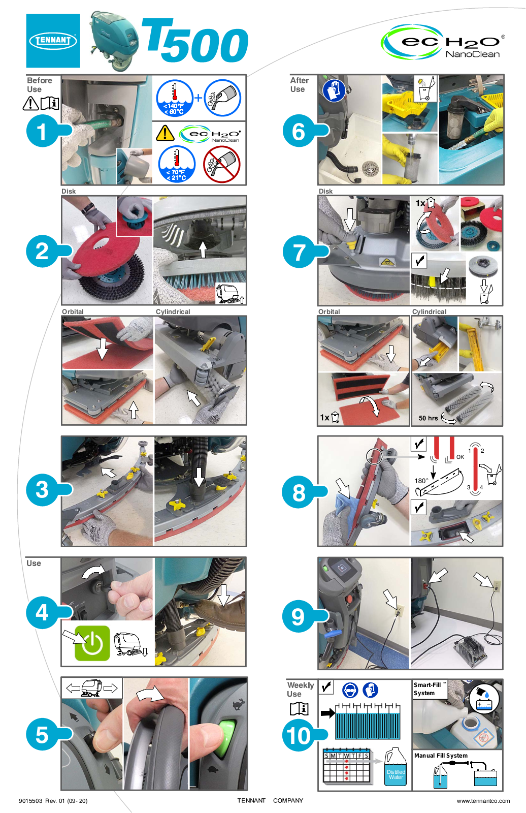 Tennant T500 Quick start brochure