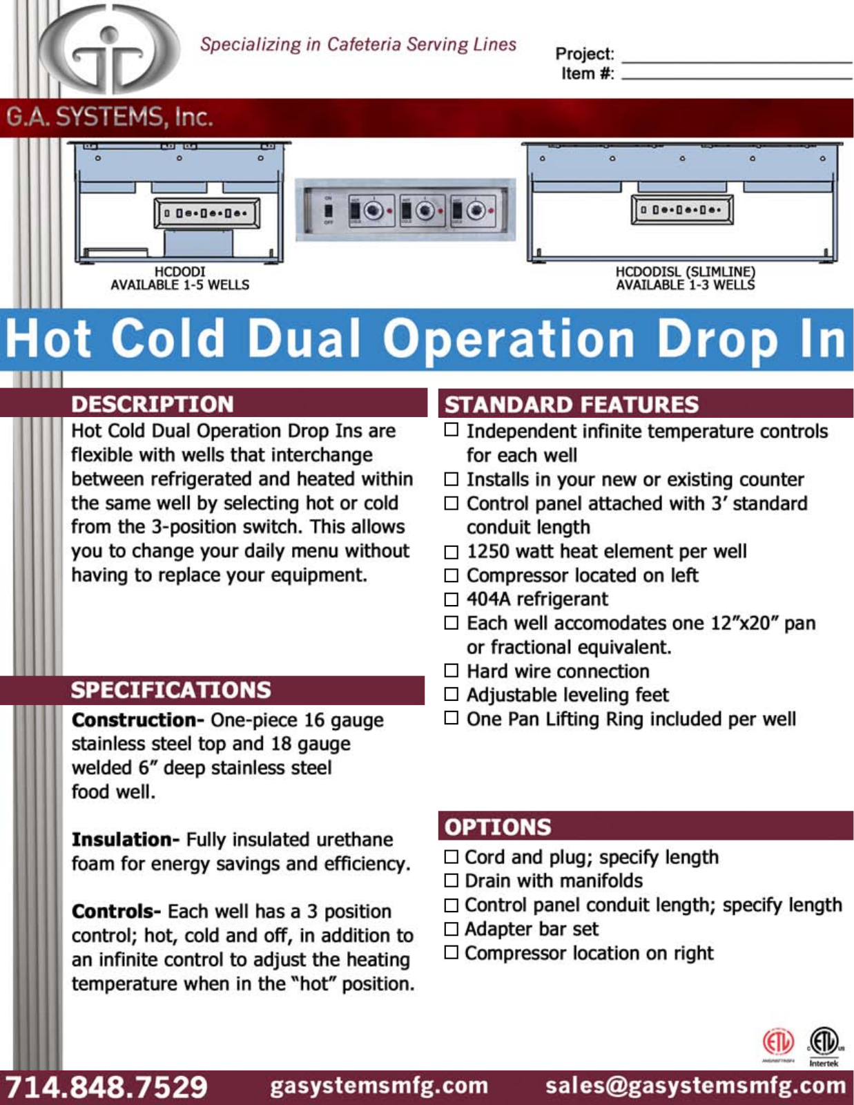 Ga Systems HCDO1DI User Manual