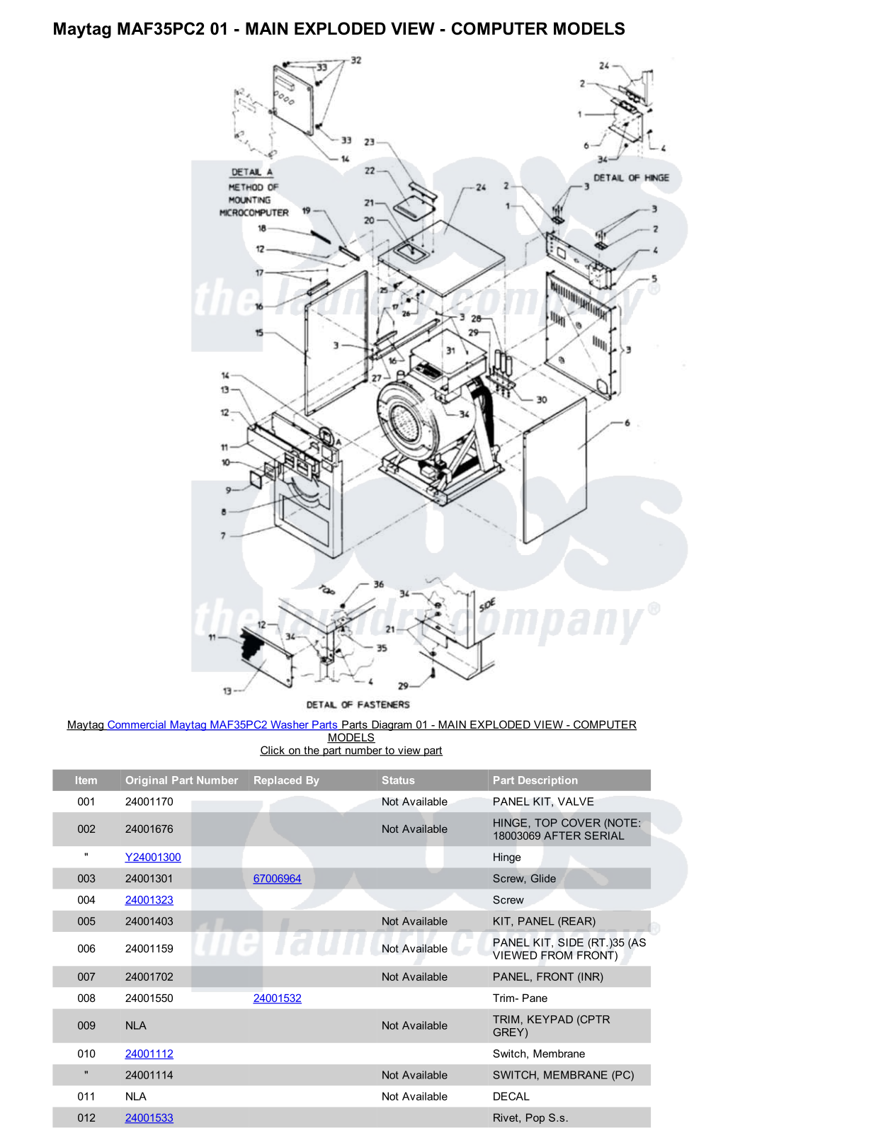 Maytag MAF35PC2 Parts Diagram