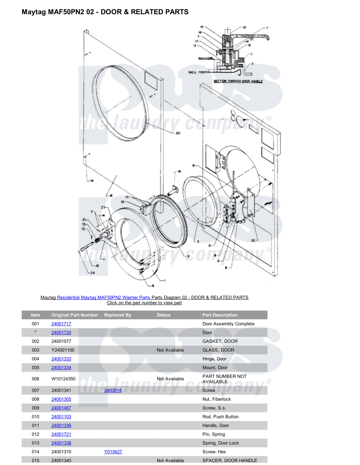 Maytag MAF50PN2 Parts Diagram