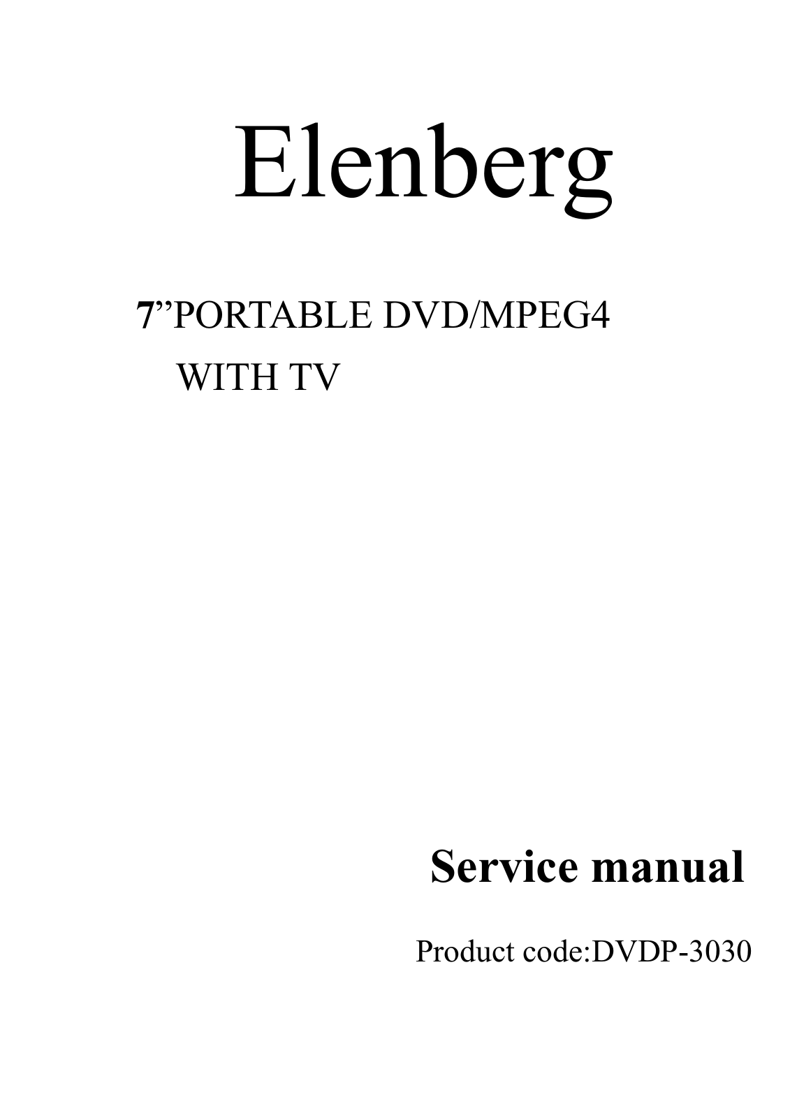 Elenberg DVDP-3030 Service manual